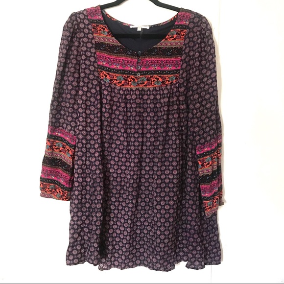 Entro boho multicolor print dress tunic small - Picture 1 of 9